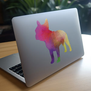 Dog sticker on laptop