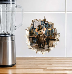 Steampunk Mouse Hole Decal