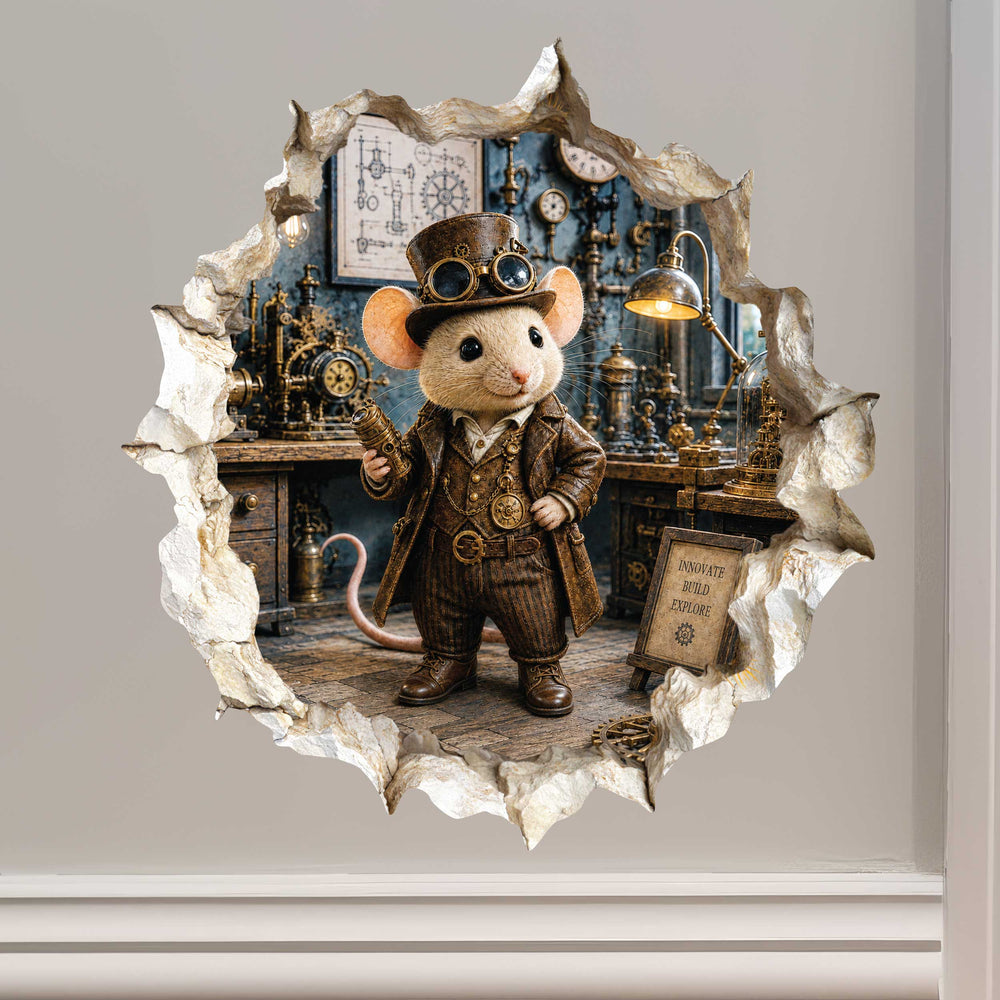 Steampunk Mouse Hole Decal