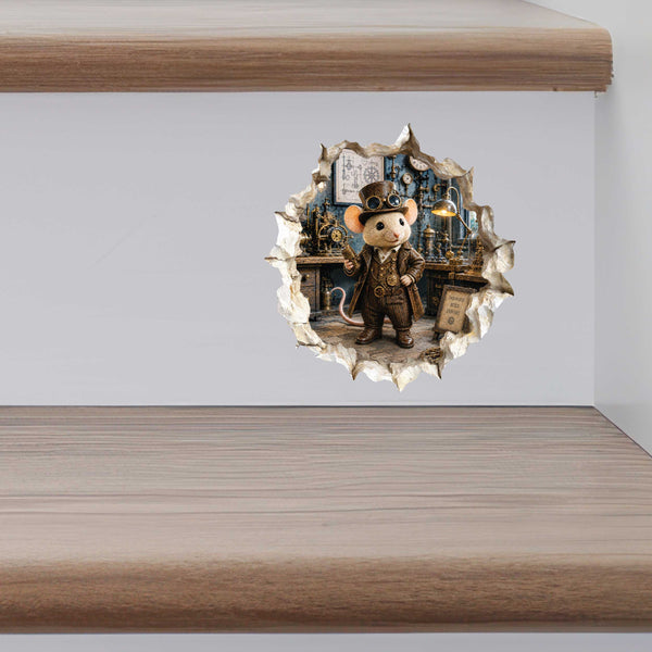 Steampunk Mouse Hole Decal