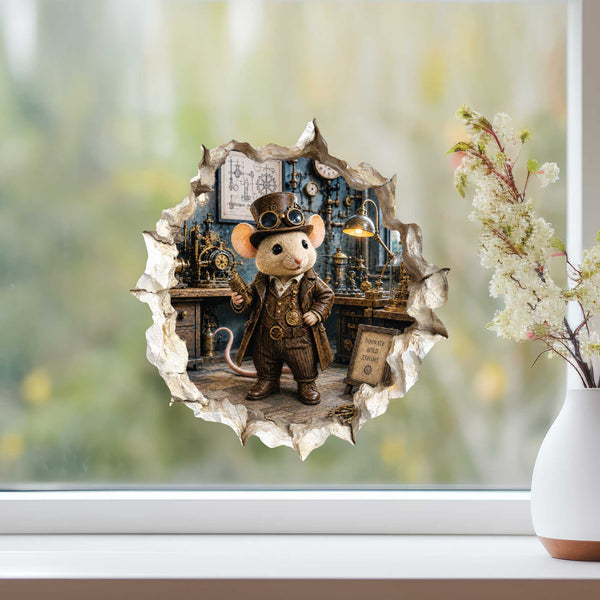 Steampunk Mouse Hole Decal
