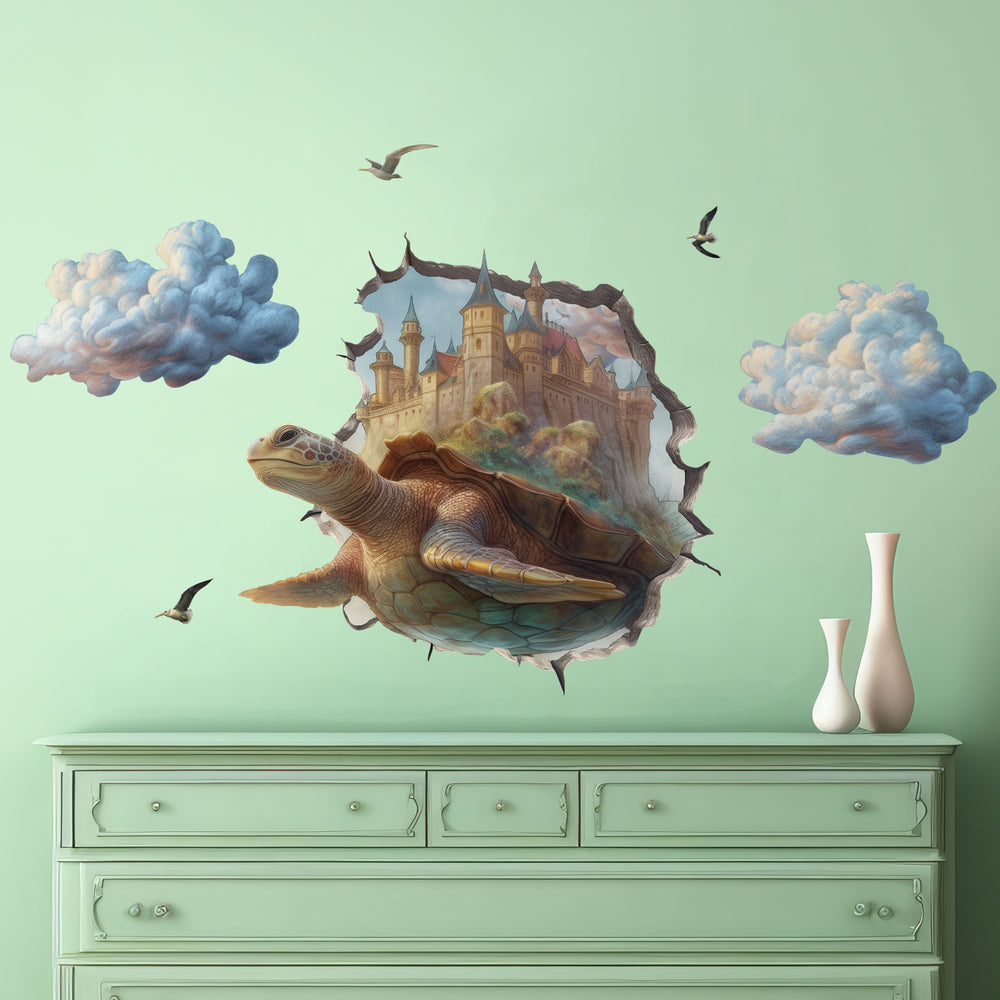Turtle decal above dresser