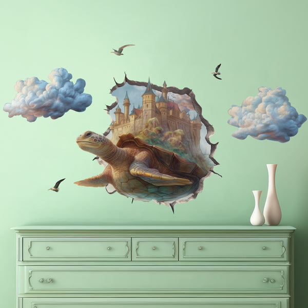 Turtle decal above dresser