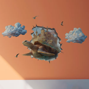 Turtle decal in playroom