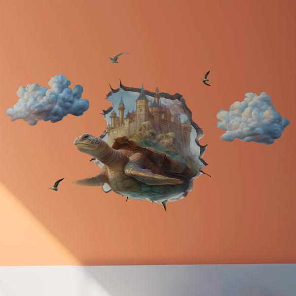 Turtle decal in playroom