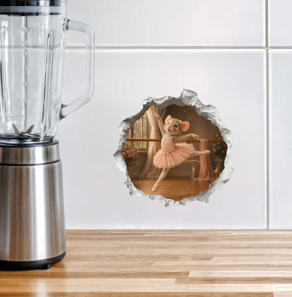 Ballet Ballerina Mouse Hole Decal