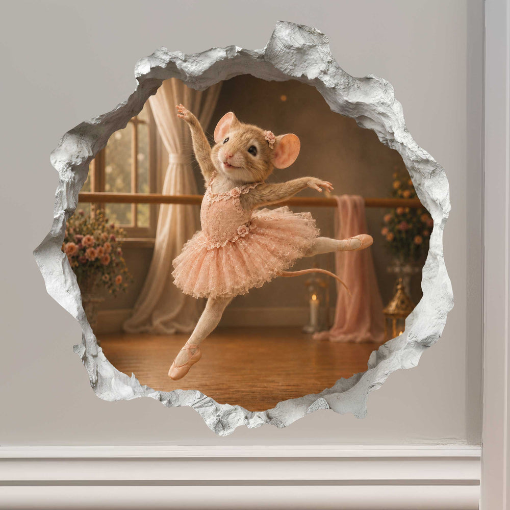Ballet Ballerina Mouse Hole Decal