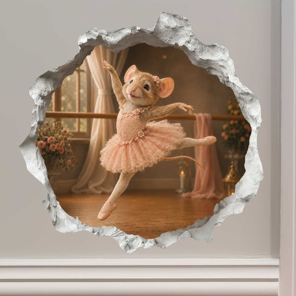 Ballet Ballerina Mouse Hole Decal