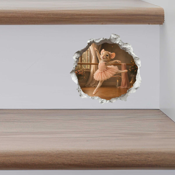 Ballet Ballerina Mouse Hole Decal