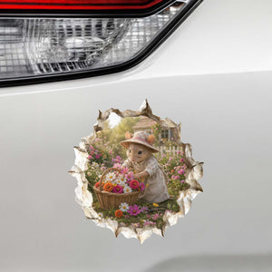 Flower Gardening Gardener Mouse Hole Decal