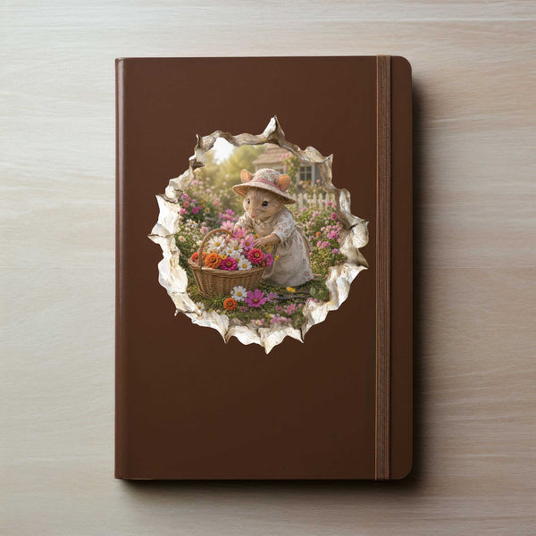 Flower Gardening Gardener Mouse Hole Decal