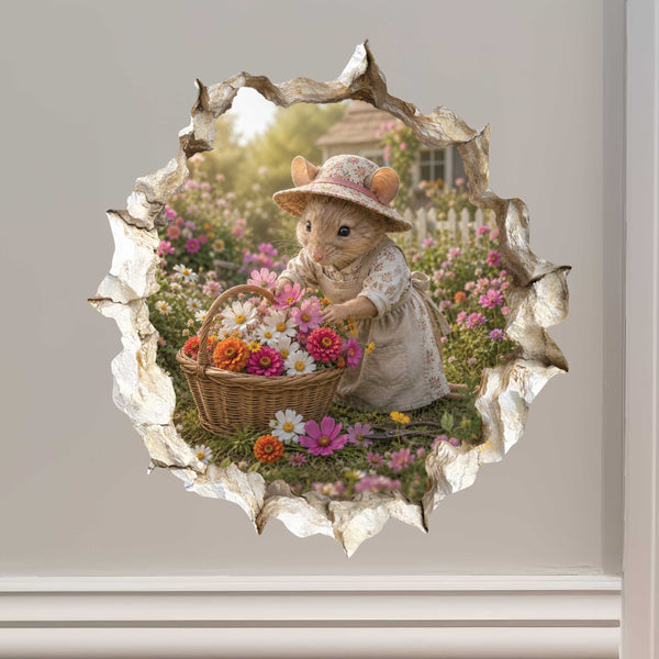 Gardening Gardener Mouse Hole Decal