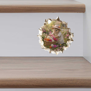 Flower Gardening Gardener Mouse Hole Decal
