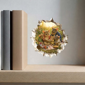 Reading Family Mouse Hole Decal