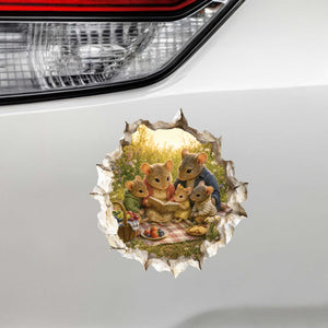 Reading Family Mouse Hole Decal