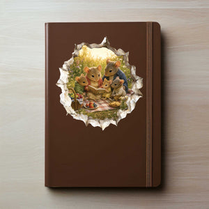 Reading Family Mouse Hole Decal