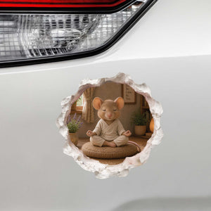 Meditating Yoga Mouse Hole Decal