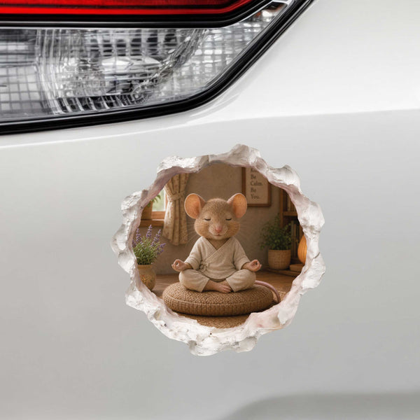 Meditating Yoga Mouse Hole Decal