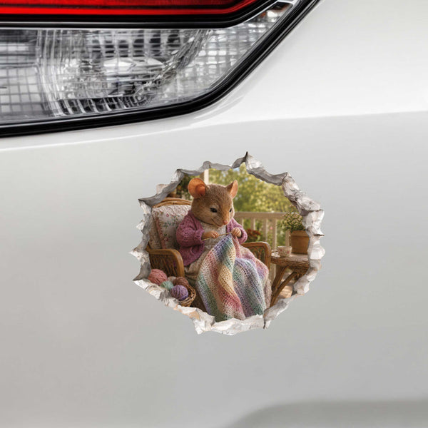 Crochet Mouse Hole Decal