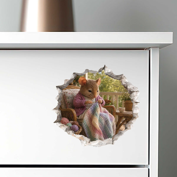 Crochet Mouse Hole Decal