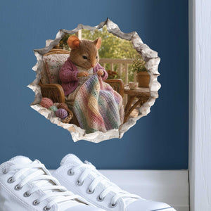 Crochet Mouse Hole Decal