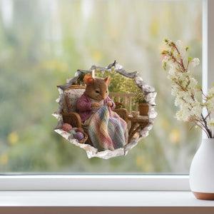 Crochet Mouse Hole Decal