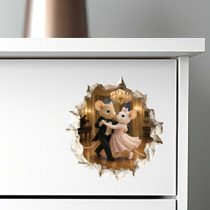 Ballroom Dancers Dancing Couple Mouse Hole Decal