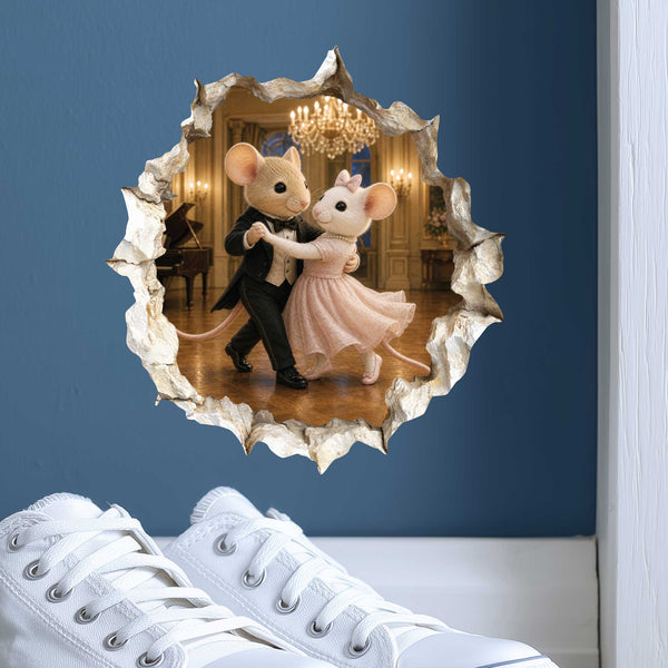 Ballroom Dancers Dancing Couple Mouse Hole Decal