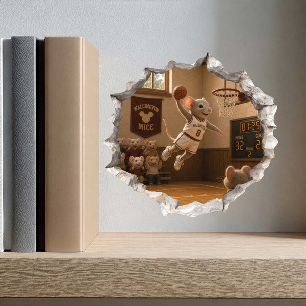 Basketball Mouse Hole Decal