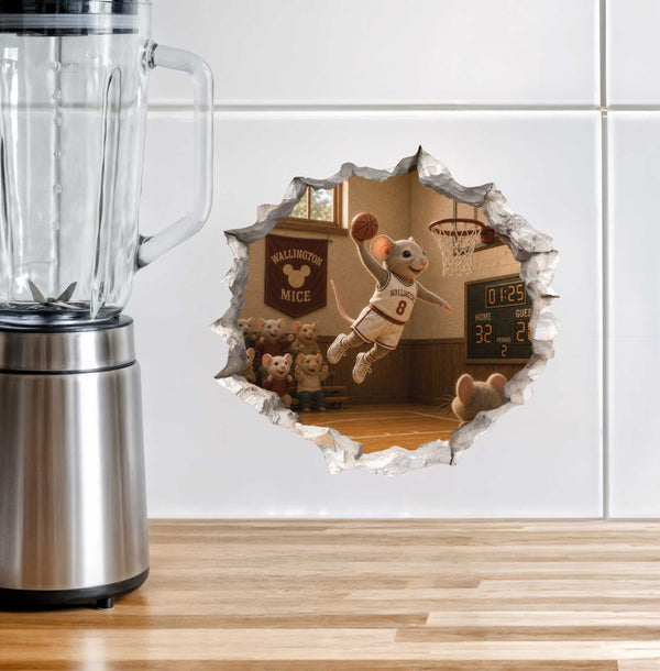 Basketball Mouse Hole Decal