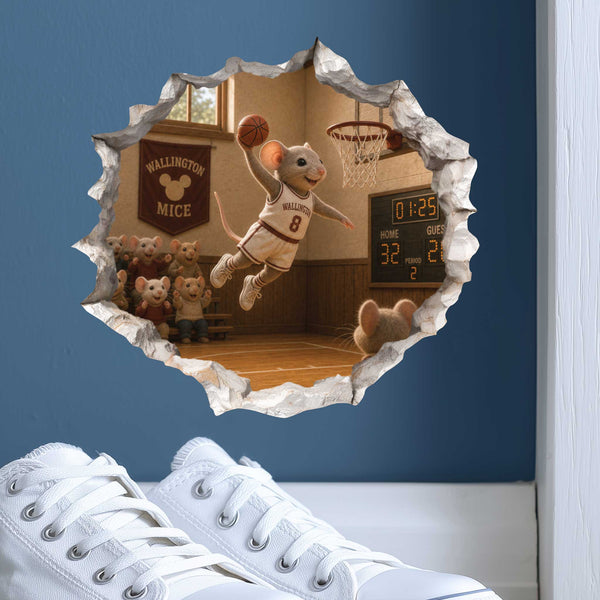 Basketball Mouse Hole Decal