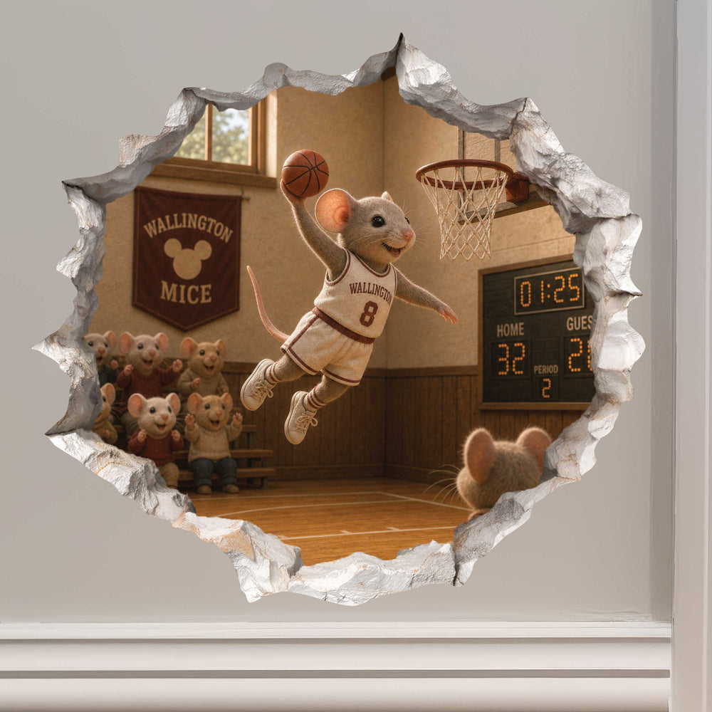 Basketball Mouse Hole Decal