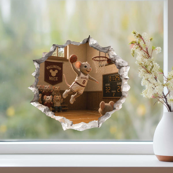 Basketball Mouse Hole Decal