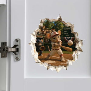 Baseball Mouse Hole Decal