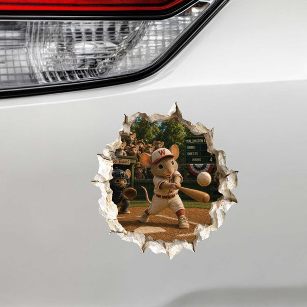 Baseball Mouse Hole Decal