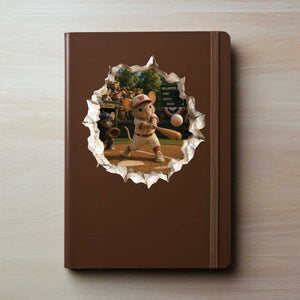 Baseball Mouse Hole Decal