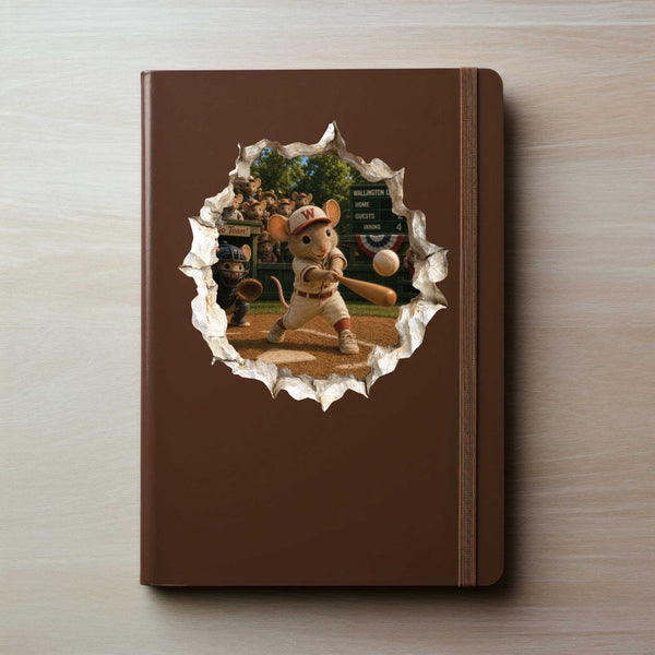Baseball Mouse Hole Decal
