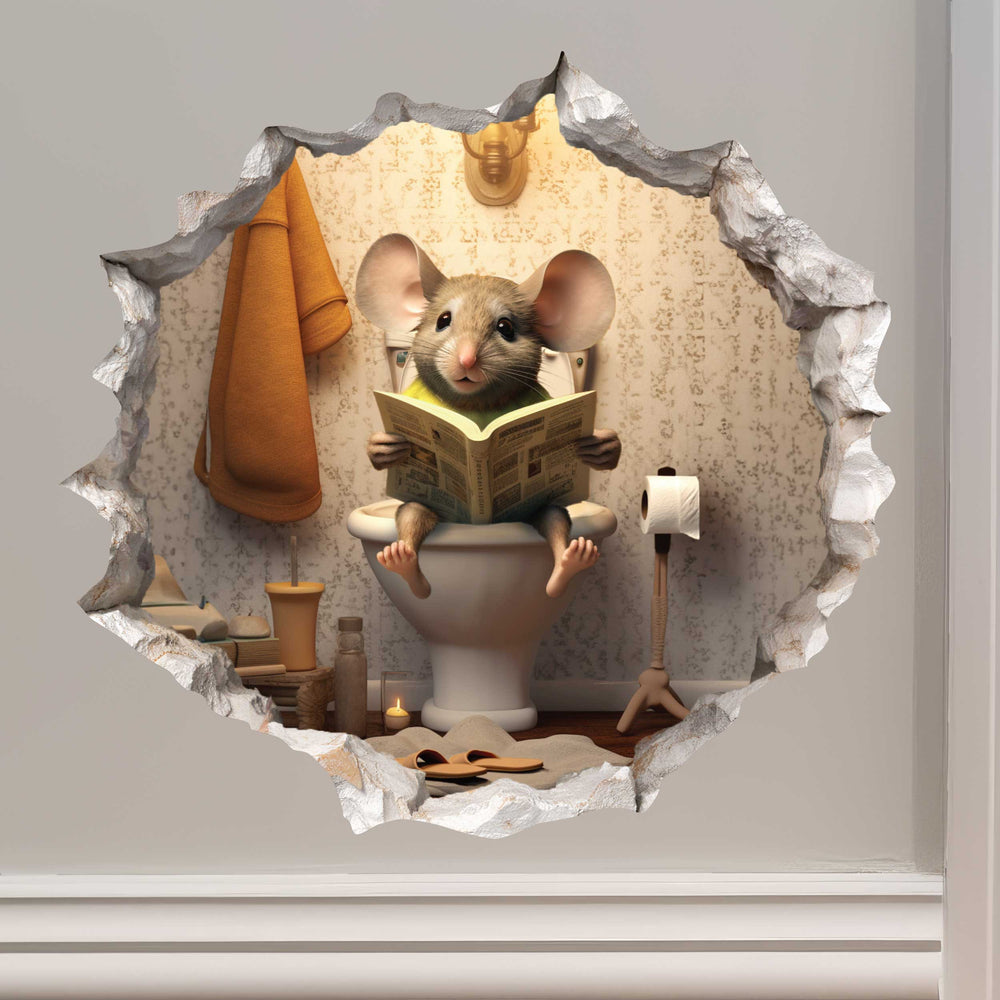 Toilet Bathroom Potty Mouse Hole Decal