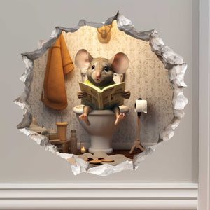 Toilet Bathroom Potty Mouse Hole Decal