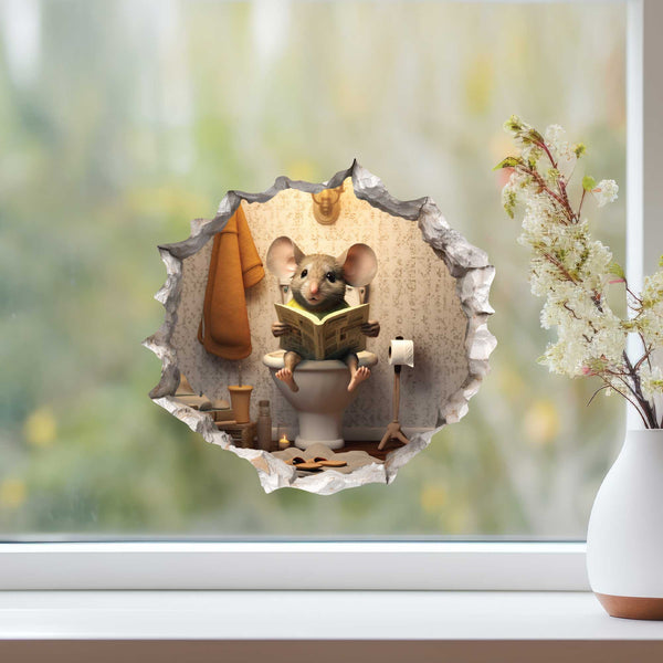 Toilet Bathroom Potty Training Mouse Hole Decal
