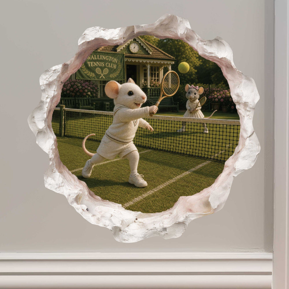Tennis Mouse Hole Decal