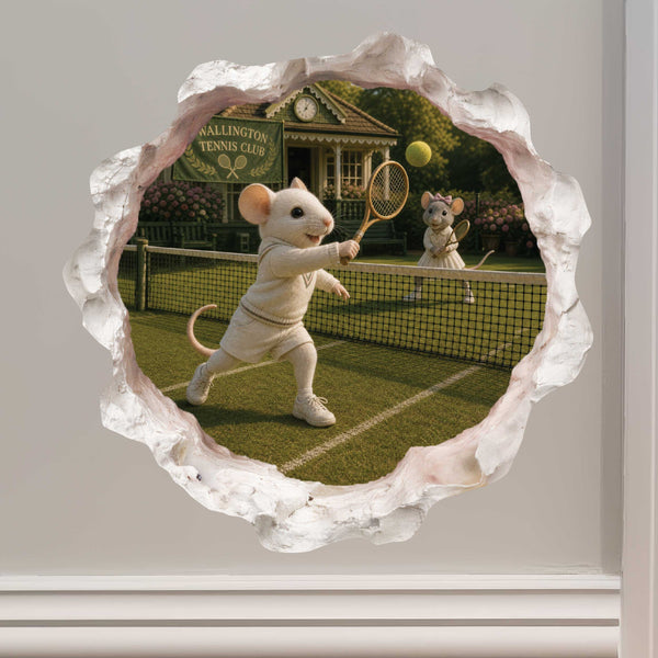 Tennis Mouse Hole Decal