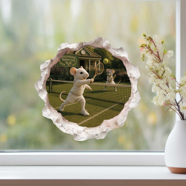 Tennis Mouse Hole Decal