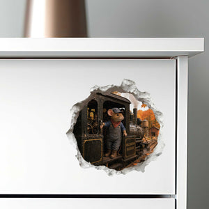 Train Engineer Mouse Hole Decal