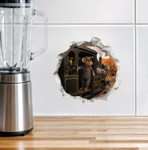 Train Engineer Mouse Hole Decal