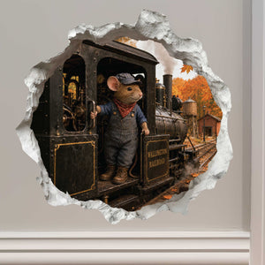 Train Engineer Mouse Hole Decal