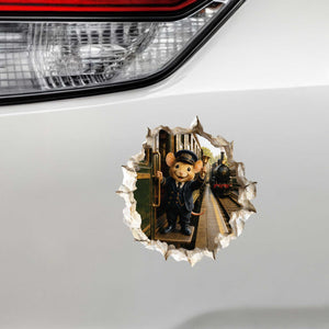 Train Conductor Mouse Hole Decal
