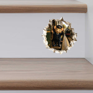 Train Conductor Mouse Hole Decal