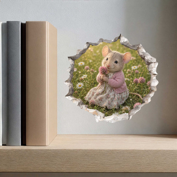 Flower Mouse Hole Decal