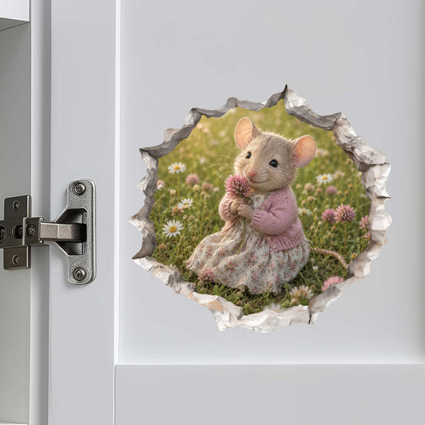 Flower Mouse Hole Decal